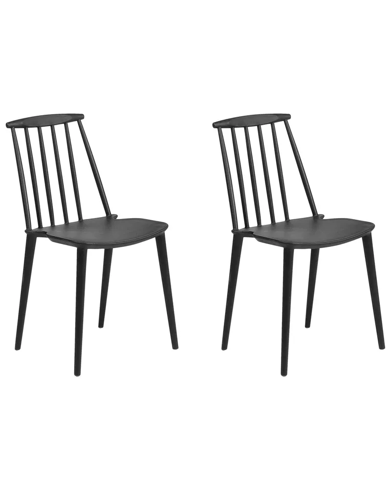 Set 2 Dining Chairs Nero notte VENTNOR