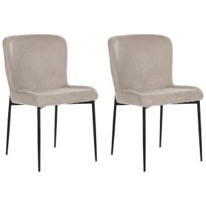 Set 2 Fabric Chairs Taupe ADA