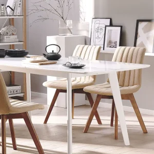 Set 2 Fabric Dining Chairs Camoscio CALGARY