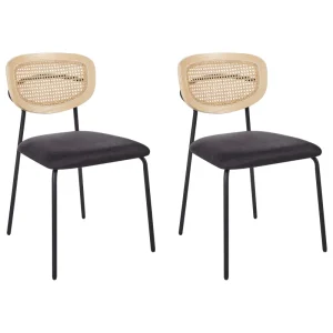 Set 2 Fabric Dining Chairs Nero notte MAYETTA