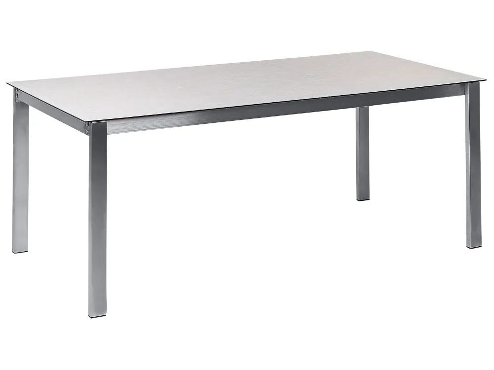 Set da giardino 4 posti vetro temperato bianco e metallo 180 cm COSOLETO