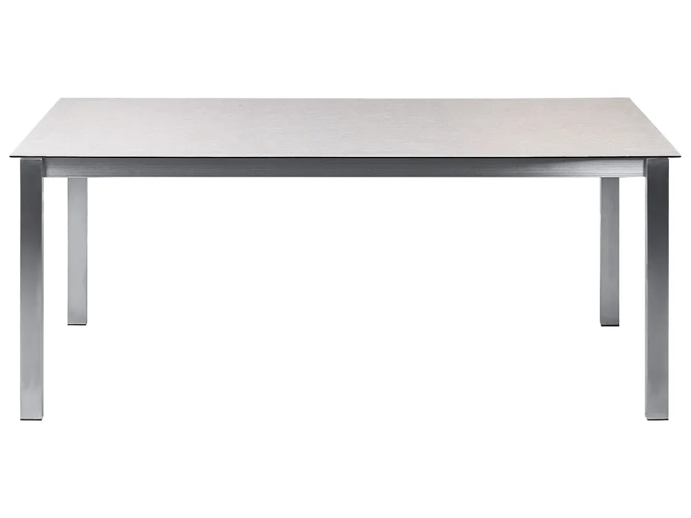 Set da giardino 4 posti vetro temperato bianco e metallo 180 cm COSOLETO