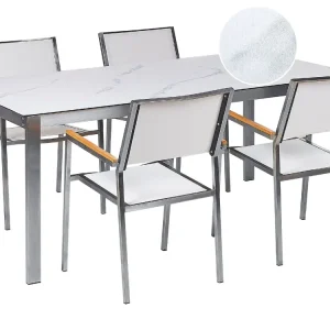 Set da giardino vetro temperato bianco 4 posti 180 cm COSOLETO