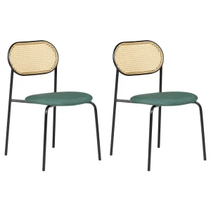 Set 2 Metal Dining Chairs Black ADAVER