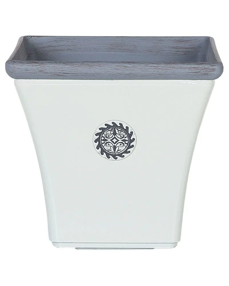 Set 2 Plant Pots ELATEIA Stone White