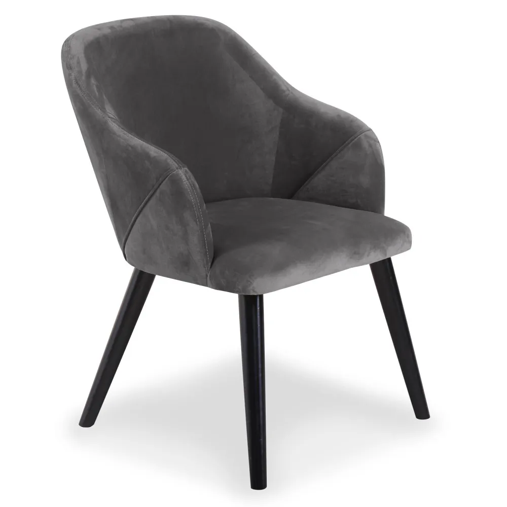 Set di 2 poltrone Liberto velluto grigio