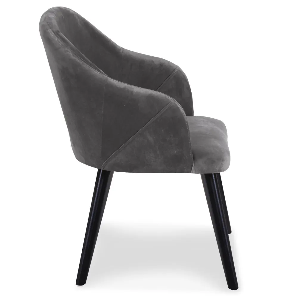 Set di 2 poltrone Liberto velluto grigio