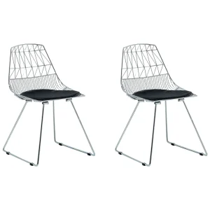Set di 2 sedie acciaio argento HARLAN