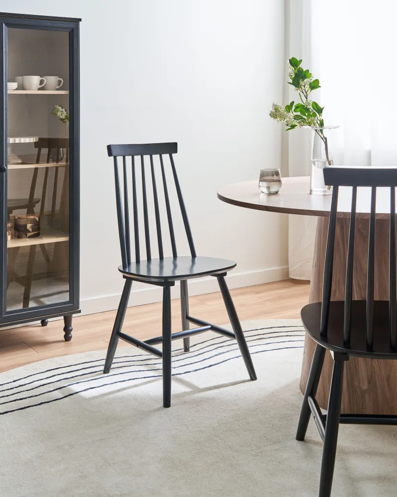 Set di 2 sedie legno nero BURBANK