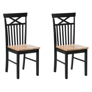 Set di 2 sedie legno nero e marrone HOUSTON