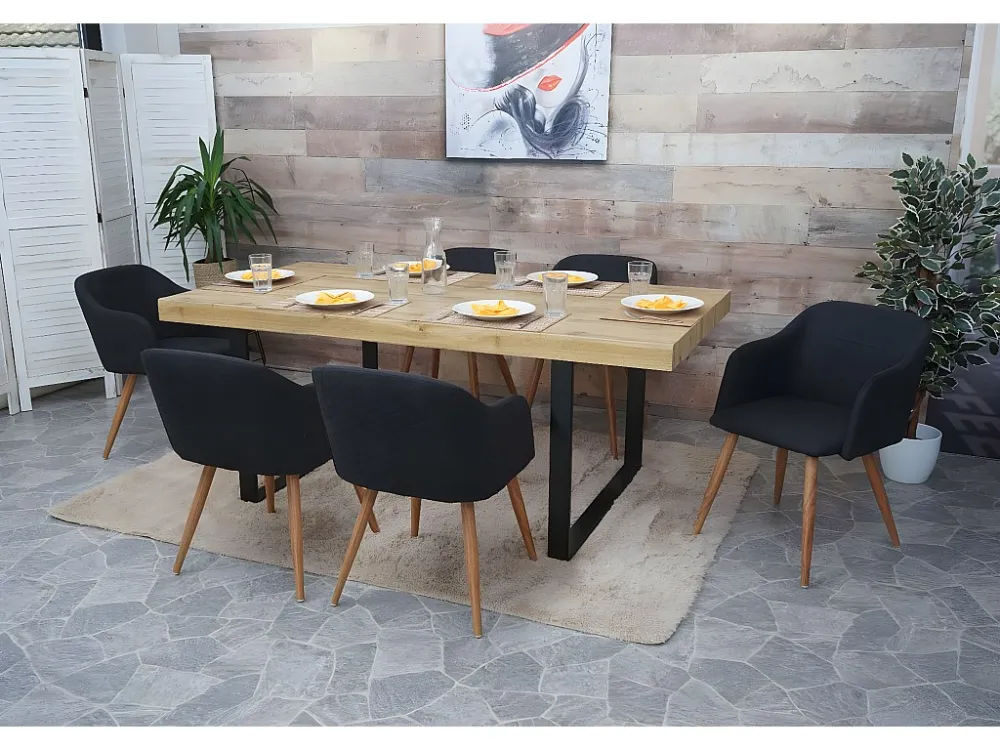 Set 2x sedie MCW-D71 design retrò anni 50 metallo tessuto antracite