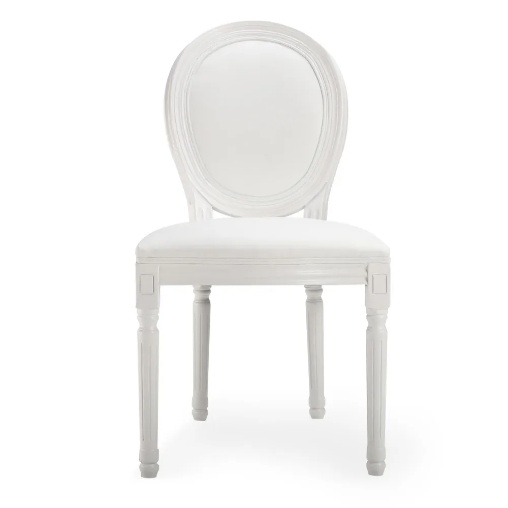 Set di 20 sedie Medaglione Luigi XVI similpelle (PU) bianche