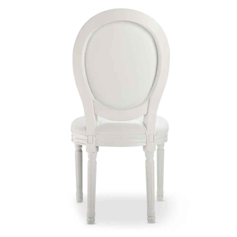 Set di 20 sedie Medaglione Luigi XVI similpelle (PU) bianche