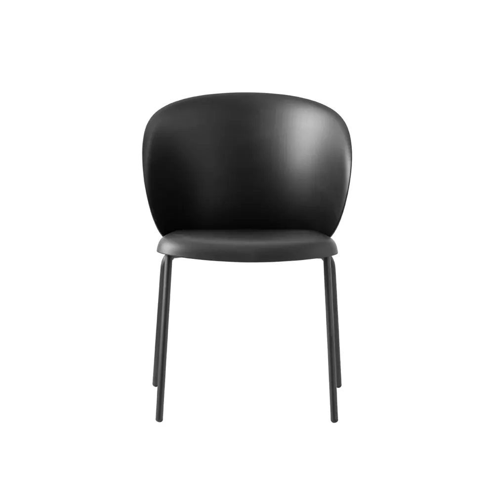 Set di sedie moderne "Tuka" metallo e polipropilene impilabili cm 55x59 86h