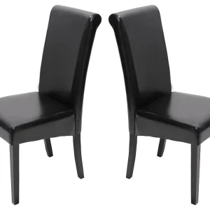 Set 2x sedie Novara II pelle sala da pranzo 60x41x99cm nero piedi scuri