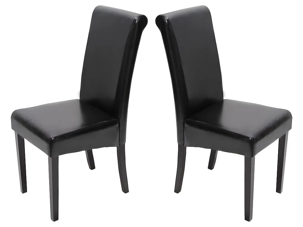 Set 2x sedie Novara II pelle sala da pranzo 60x41x99cm nero piedi scuri