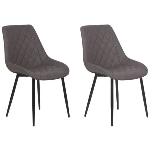 Set da 2 sedie pelle sintetica marrone fosco MARIBEL