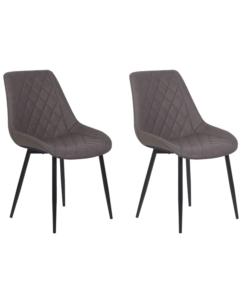 Set da 2 sedie pelle sintetica marrone fosco MARIBEL