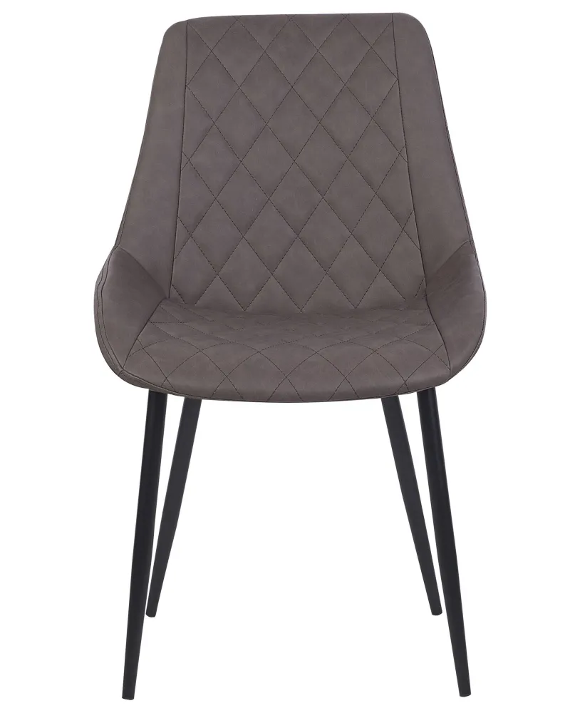 Set da 2 sedie pelle sintetica marrone fosco MARIBEL