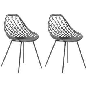 Set di 2 sedie plastica nera CANTON