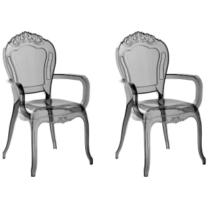 Set di 2 sedie plastica nera trasparente VERMONT II