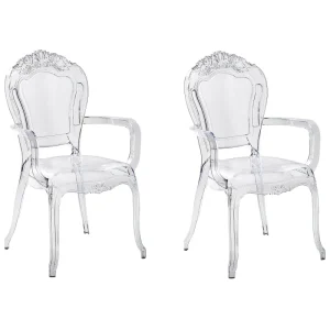 Set di 2 sedie plastica trasparente VERMONT II