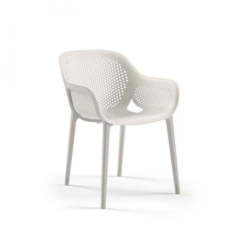 Set di sedie da pranzo "Atra" polipropilene e fibra di vetro con braccioli cm 53x54 82,5h