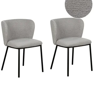 Set di 2 sedie da pranzo bouclé grigio MINA