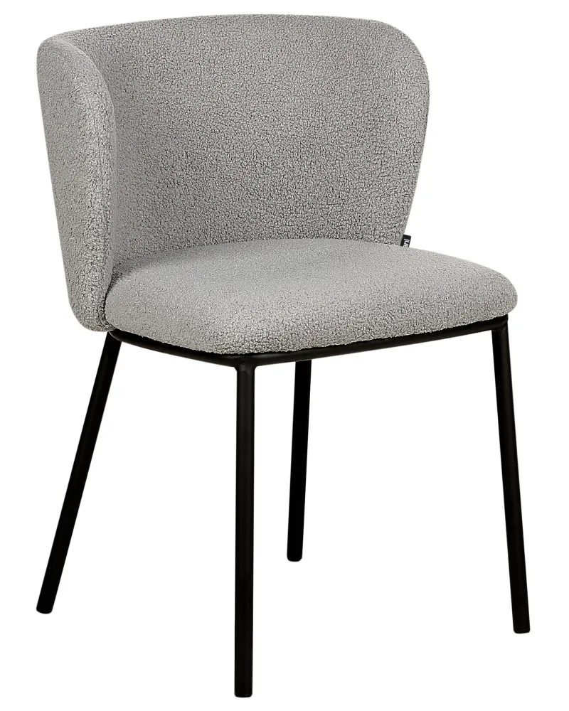 Set di 2 sedie da pranzo bouclé grigio MINA