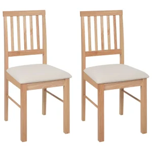 Set di 2 sedie da pranzo legno chiaro e beige limpido ORONO