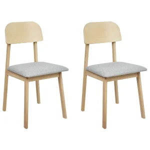Set di 2 sedie da pranzo legno chiaro e grigio palese SCANDIA