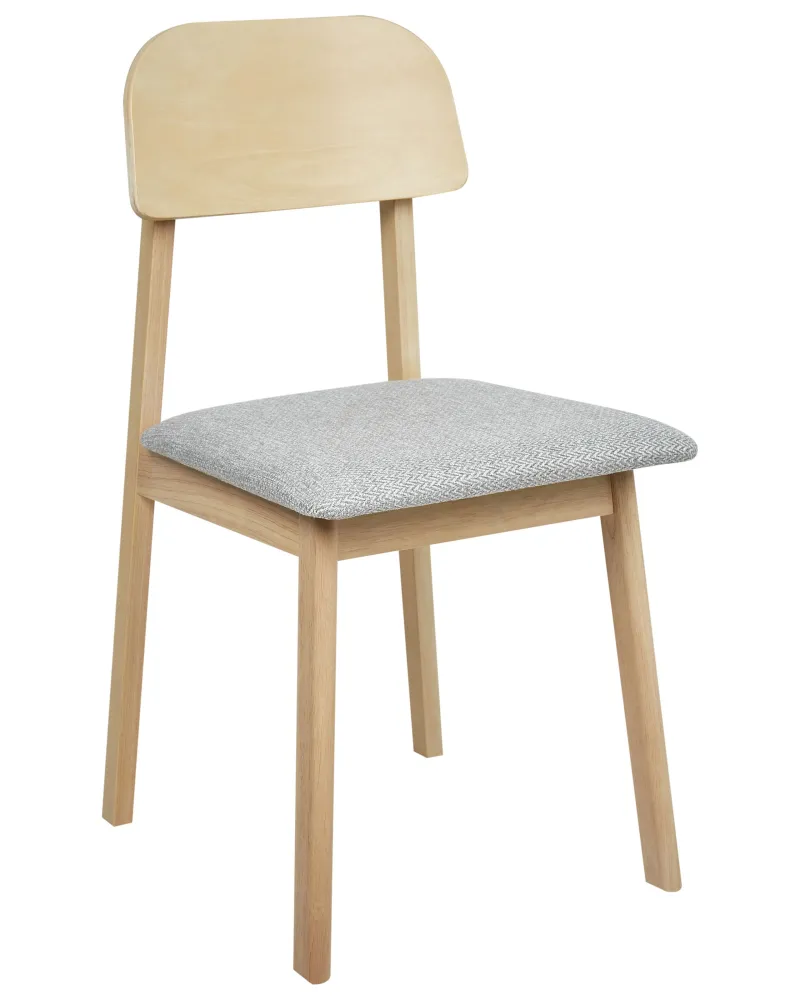 Set di 2 sedie da pranzo legno chiaro e grigio palese SCANDIA