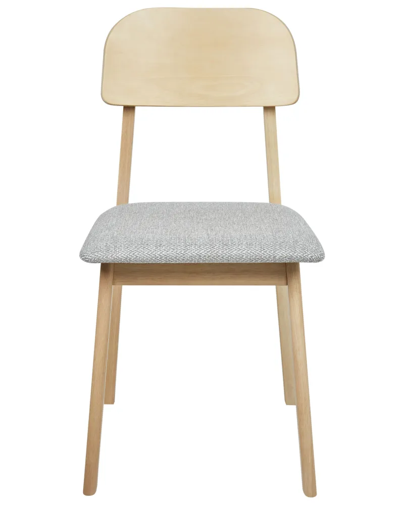 Set di 2 sedie da pranzo legno chiaro e grigio palese SCANDIA