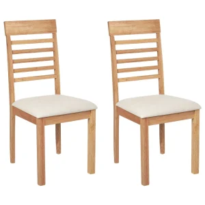 Set di 2 sedie da pranzo legno evidente e beige chiaro ORTLEY