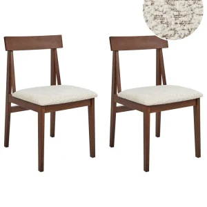 Set di 2 sedie da pranzo legno nero e beige ISLE