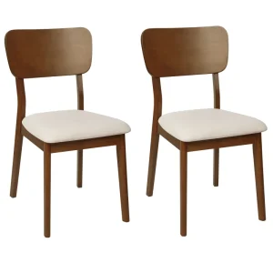 Set di 2 sedie da pranzo legno scuro e beige evidente MINIER