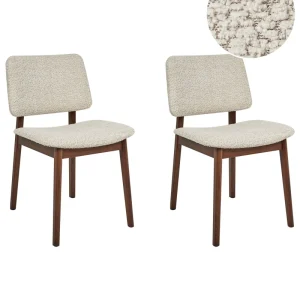 Set di 2 sedie da pranzo legno scuro e crema BLANE
