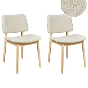 Set di 2 sedie da pranzo legno trasparente e bianco panna BLANE