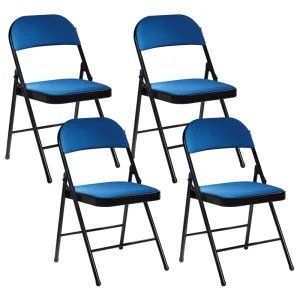 Set di 4 sedie da pranzo metallo blu e nero SPARKS