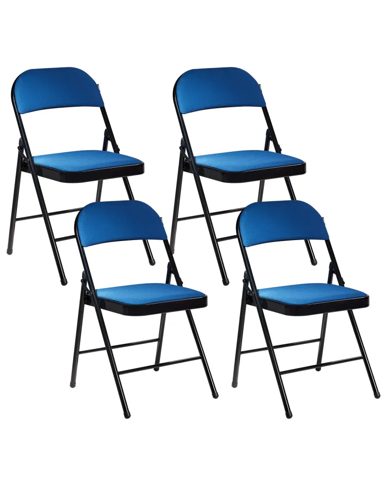 Set di 4 sedie da pranzo metallo blu e nero SPARKS