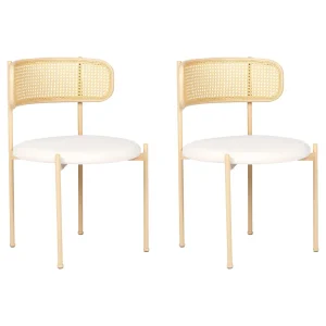 Set di 2 sedie da pranzo metallo legno evidente ANDOVER