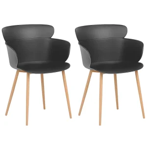 Set di 2 sedie da pranzo plastica nera SUMKLEY