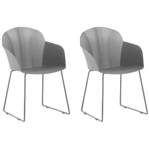 Set di 2 sedie da pranzo plastica nera SYLVA