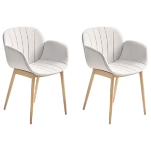 Set di 2 sedie da pranzo tessuto grigio ALICE