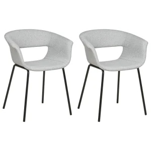 Set di 2 sedie da pranzo tessuto grigio ELMA