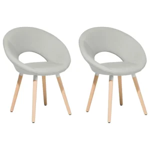 Set di 2 sedie da pranzo tessuto grigio palese ROSLYN