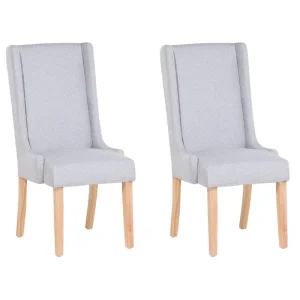 Set di 2 sedie da pranzo tessuto grigio trasparente CHAMBERS