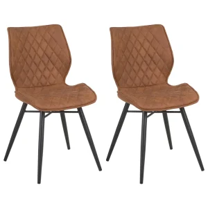 Set di 2 sedie da pranzo tessuto marrone dorato LISLE