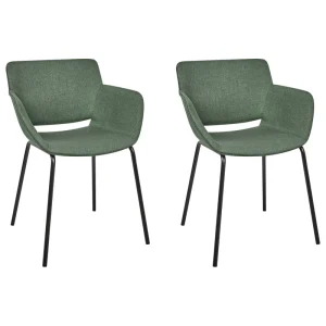 Set di 2 sedie da pranzo tessuto verde AXTEL