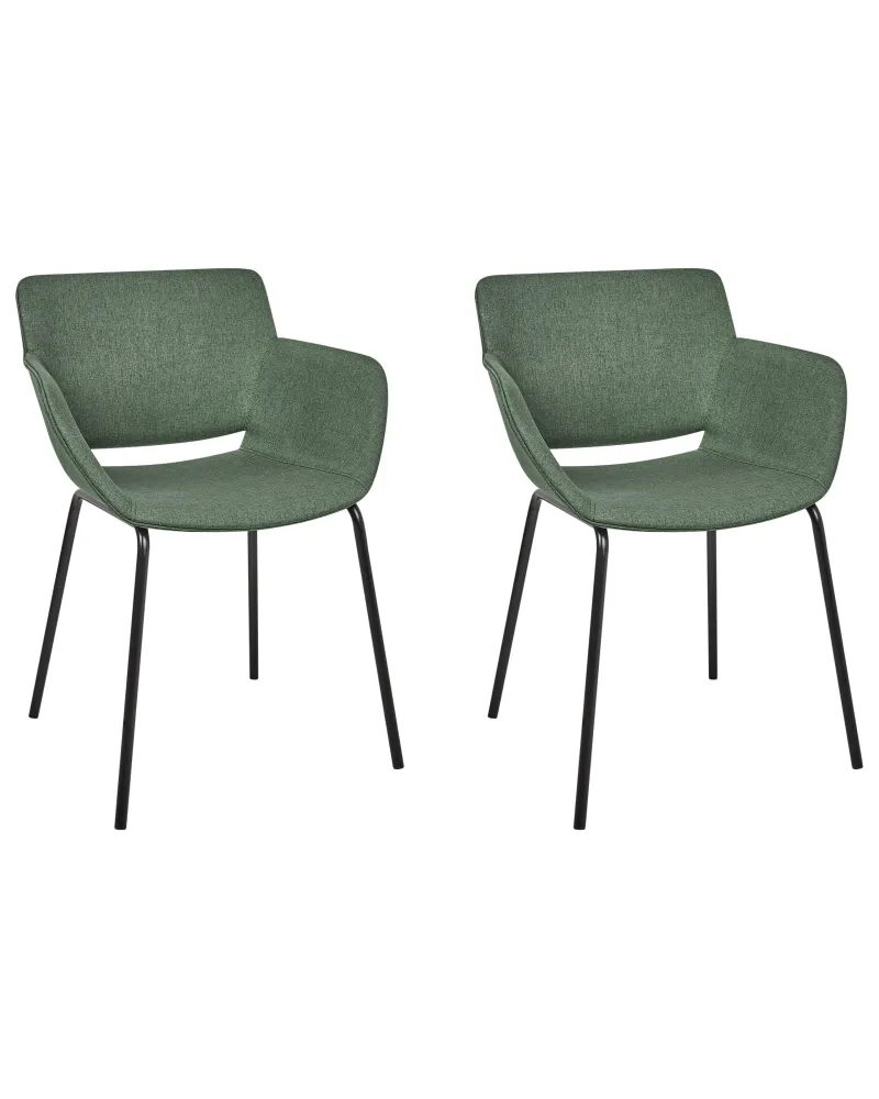 Set di 2 sedie da pranzo tessuto verde AXTEL